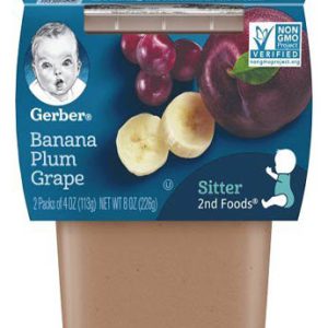 پوره میوه دو عددی گربر 226 گرمی موز آلو انگور