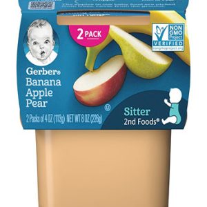 پوره میوه دو عددی گربر 226 گرمی طعم سیب،موز،گلابی