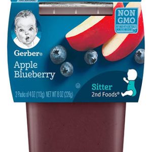 پوره میوه دو عددی گربر226 گرمی طعم سیب،بلوبری