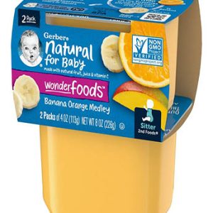 پوره میوه دو عددی گربر 226 گرمی موز پرتقال انبه