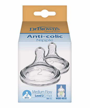 سرشیشه‌ی +3ماه Dr Browns پهن سری 2 بسته 2 عددی