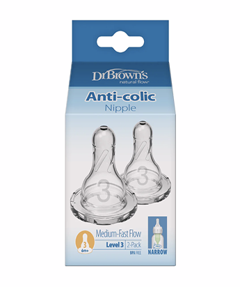 سرشیشه‌ی +6ماه Dr Browns باریک سری 3 بسته 2 عددی