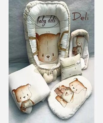 تشک گارد دار 5 تکه دلی طرح خرس و سبد