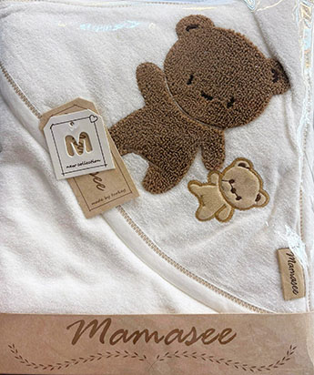 پتو موسلین نوزادی طرح خرس عروسکی