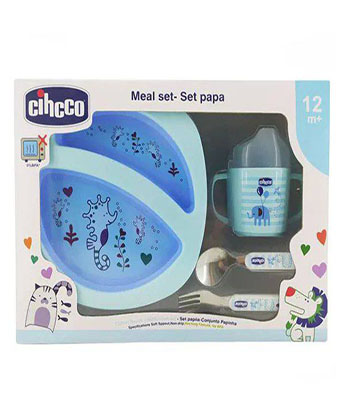 ست 4 تیکه ظرف غذای کودک سیکو طرح اسب آبی