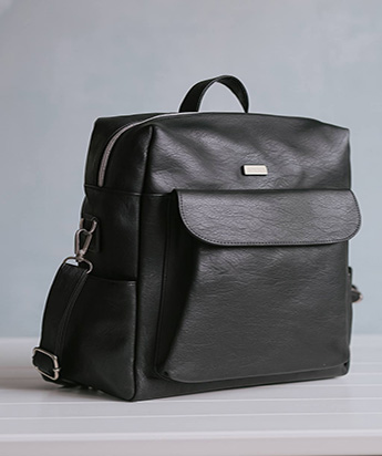 کوله چرم مشکی مایورال