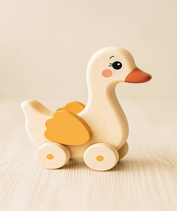 اسباب بازی چوبی اردک چرخدار