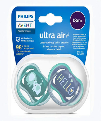 پستانک ارتودنسی +18ماه 2 عددی فیلیپس اونت PHILIPS AVENT سریUltraAir مدل SCF349/18