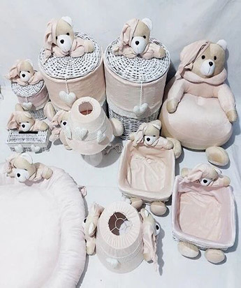 ست سرویس اتاق خواب نوزاد طرح خرس صورتی