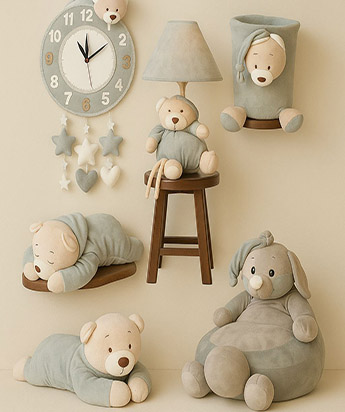 ست سرویس اتاق خواب نوزاد طرح خرس طوسی