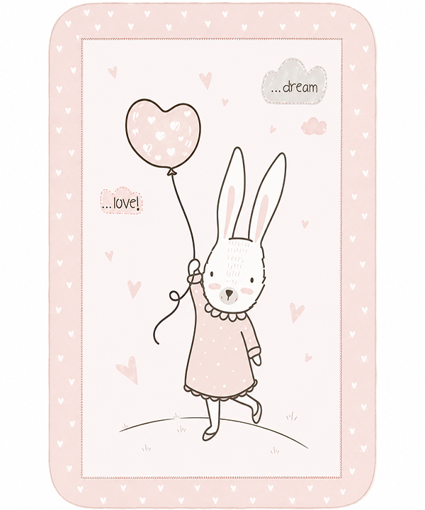 پتو سوپر سافت کیکابو kikkaboo مدل Rabbits in love - صورتی - صورتی