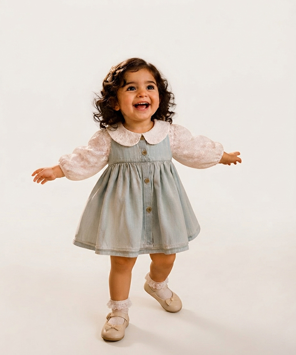پیراهن جین نوزادی مها کد:12200097